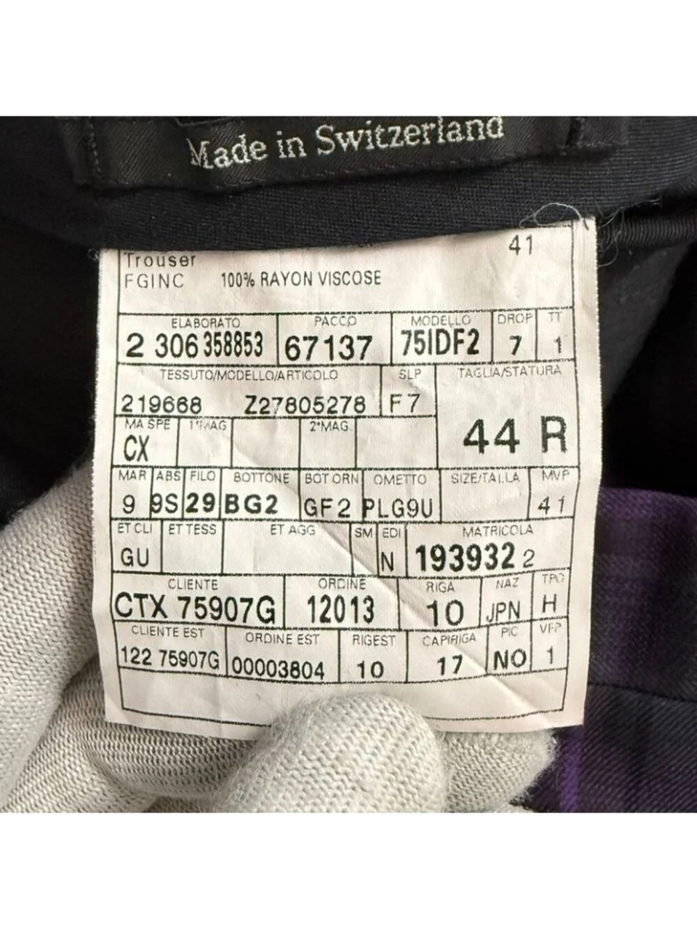 Gucci Checkered Slack Pants 44 Purple and Gray